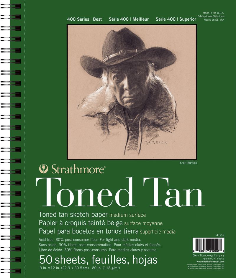 Strathmore 400 Series Toned Sketch Journal - 11'' x 8-1/2'', 128 pages,  Cool Gray, Hardbound