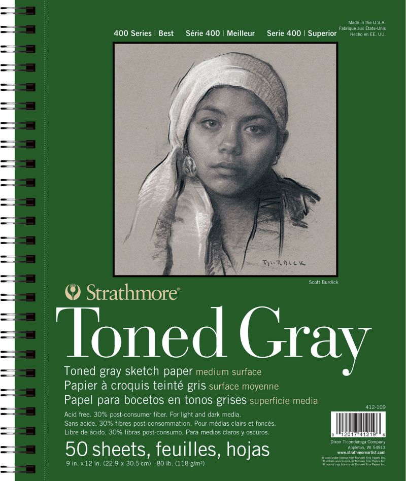 Strathmore® 400 Series Recycled Toned Gray Sketch Paper Pad