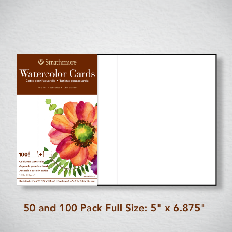  Strathmore Watercolor Cards, 5x6.875 inches, 100 Pack,  Envelopes Included - Custom Greeting Cards for Weddings, Events, Birthdays  : Everything Else