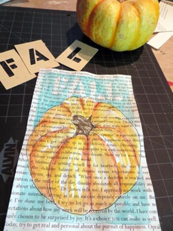 Pumpkin background and letters