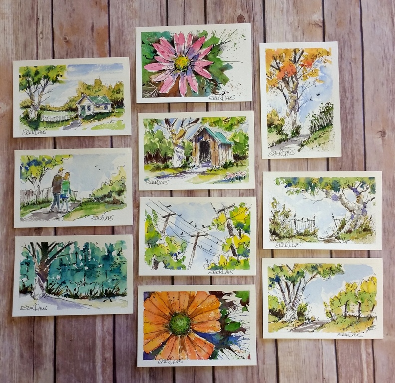 Erik Davis - Watercolor Postcards - Strathmore Artist Papers