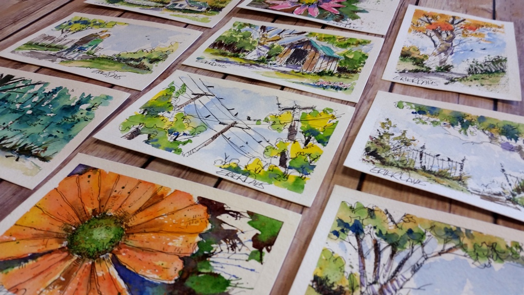 Erik Davis - Watercolor Postcards - Strathmore Artist Papers