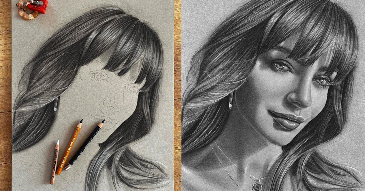 How to draw a beautiful traditional girl with long hair , easy pencil  drawing,step by step - YouTube
