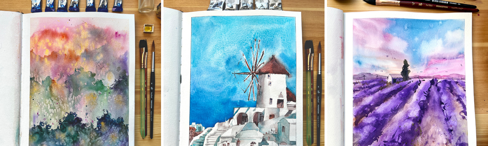 How to Start a New Sketchbook  Magical Gouache Landscape Tutorial 