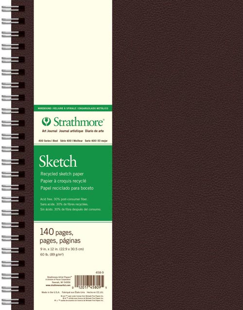 Strathmore 400 Series Recycled Sketch Pad 100 Sheets 9x12 Wire Bound New 